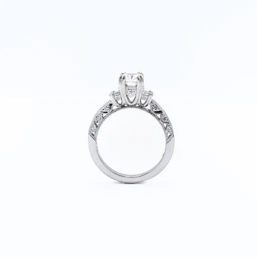 Over 1 ct GIA Certified Radiant Cut Diamond Platinum Engagement Ring