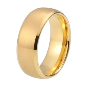 Paris Jewelry 8mm Tungsten Gold Brushed Ring Wedding Band For Men & Women