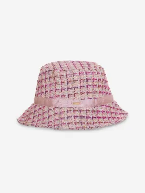 Patachou Girls Tweed Bucket Hat in Pink