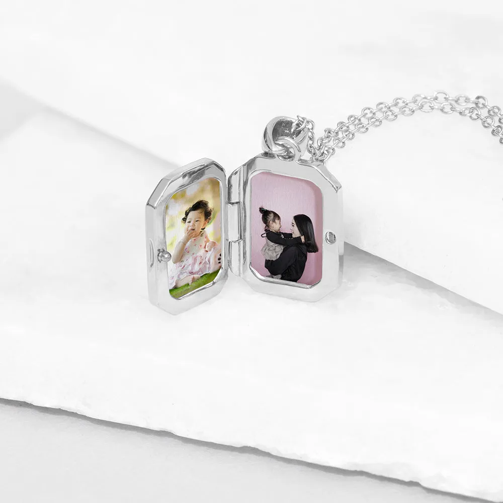 Personalised Rectangular Photo Locket Necklace