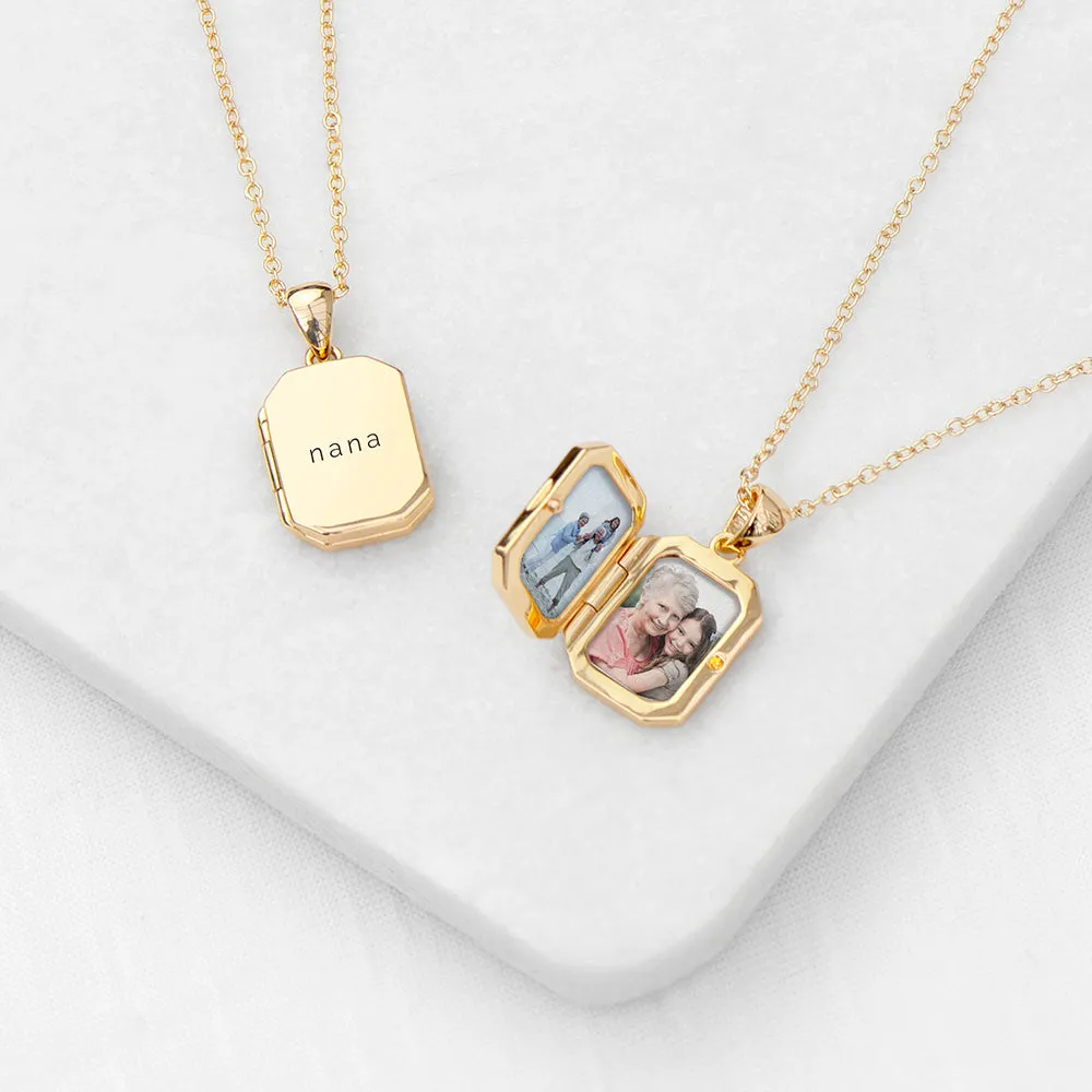 Personalised Rectangular Photo Locket Necklace