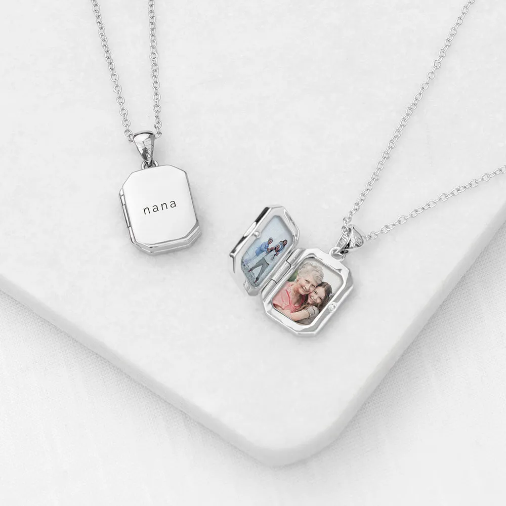 Personalised Rectangular Photo Locket Necklace