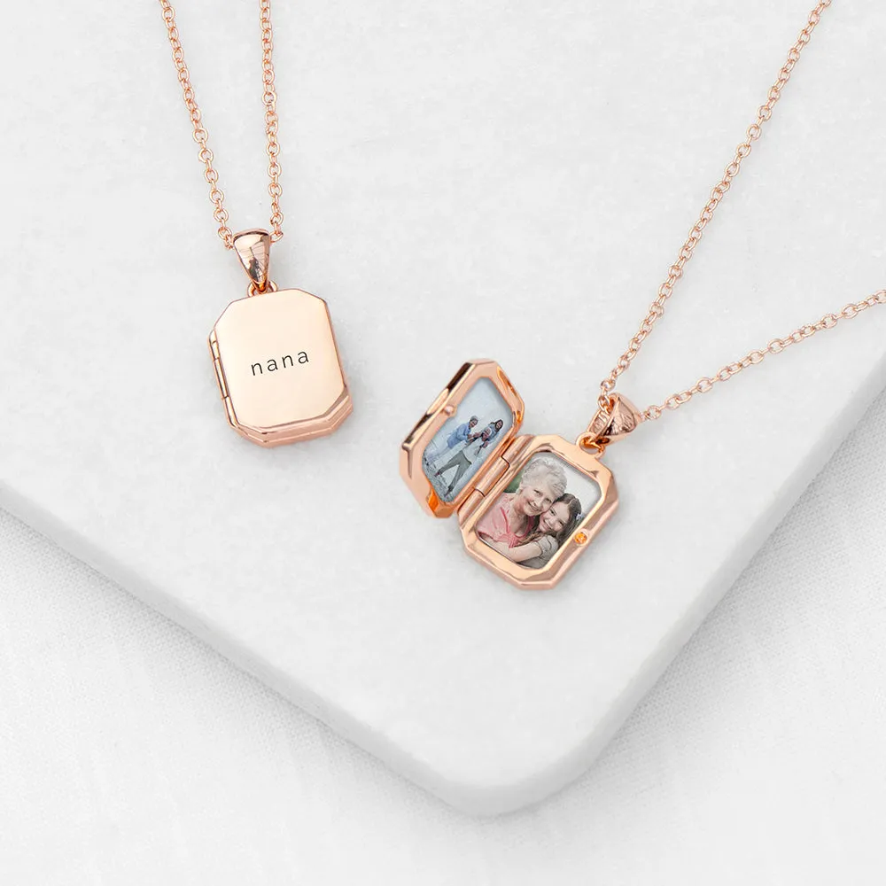 Personalised Rectangular Photo Locket Necklace