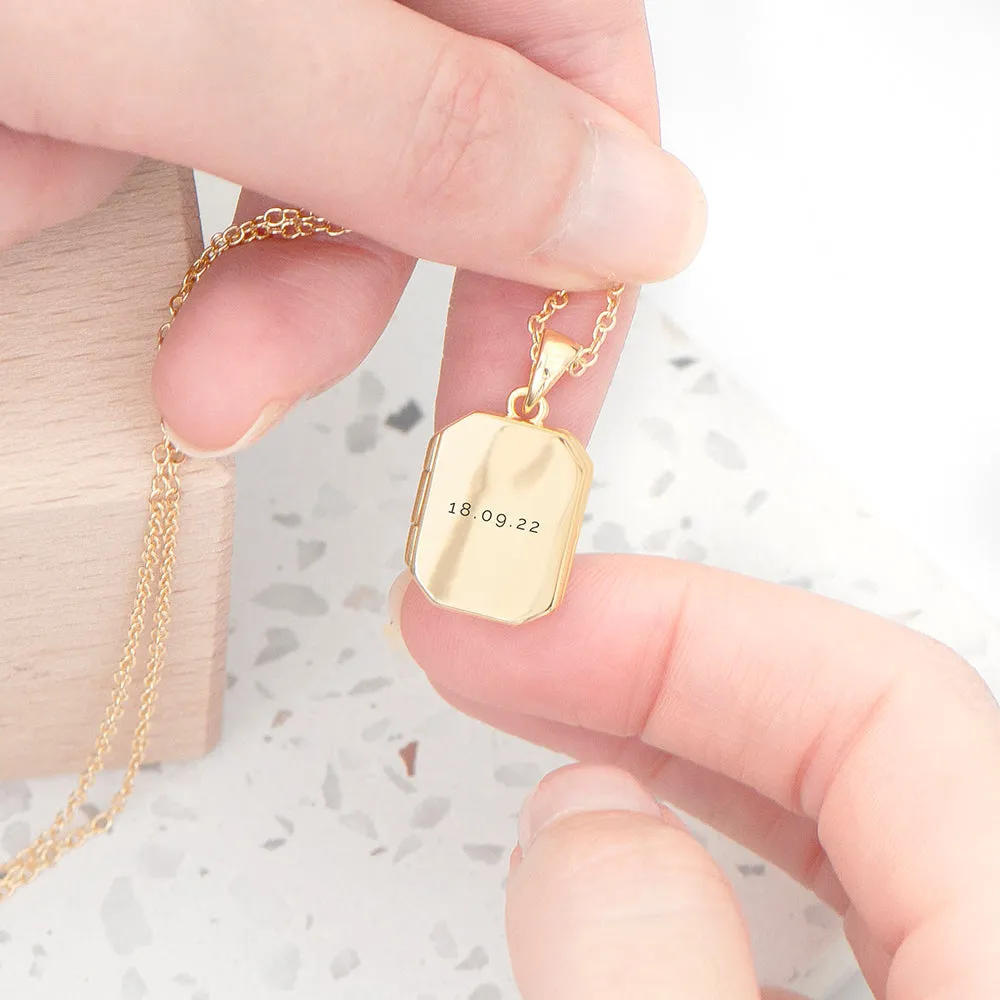 Personalised Rectangular Photo Locket Necklace