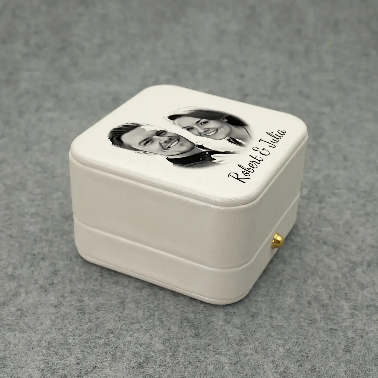 Personalized Custom Photo & Wedding Date Ring Box