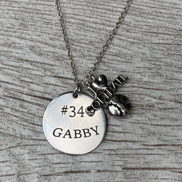 Personalized Engraved Softball Necklace - Pick Charm