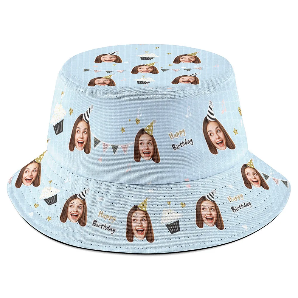 Personalized Unisex Face Fisherman Hat Summer Bucket Hat Birthday Gift for Family Friends