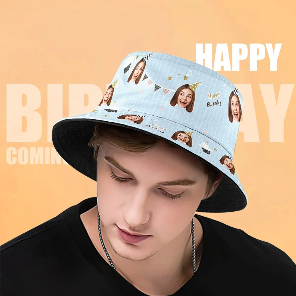 Personalized Unisex Face Fisherman Hat Summer Bucket Hat Birthday Gift for Family Friends