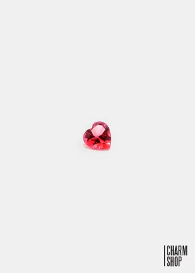 Pink Heart Accent Stone Locket Charm (2 Stones)