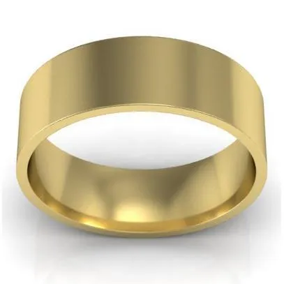 Plain Flat Ring 14kt Gold 6mm