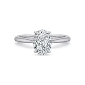 Platinum Oval Solitaire Engagement Ring