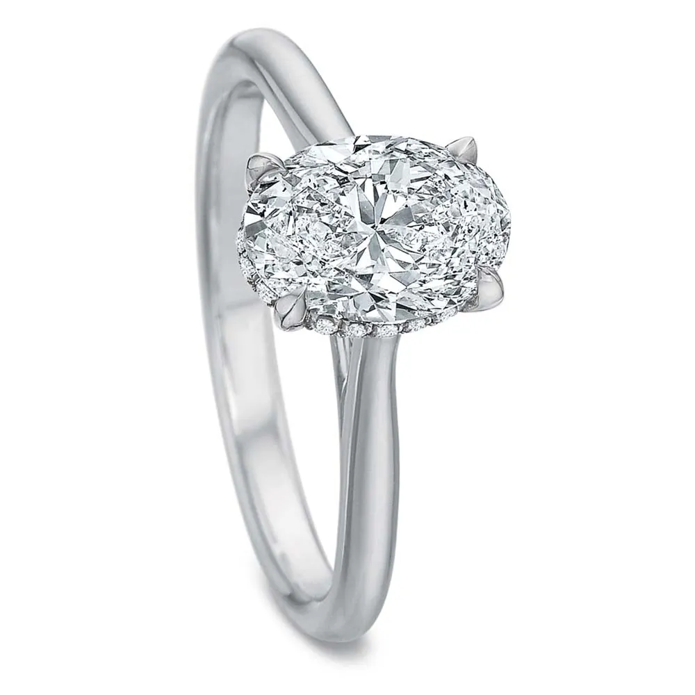 Platinum Oval Solitaire Engagement Ring