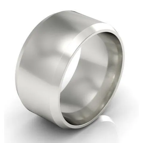 Platinum Wedding Band 10mm Beveled