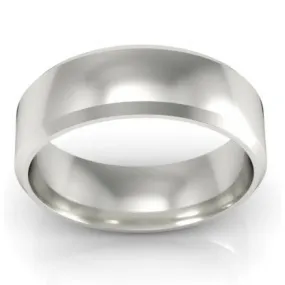 Platinum Wedding Ring Beveled 6mm