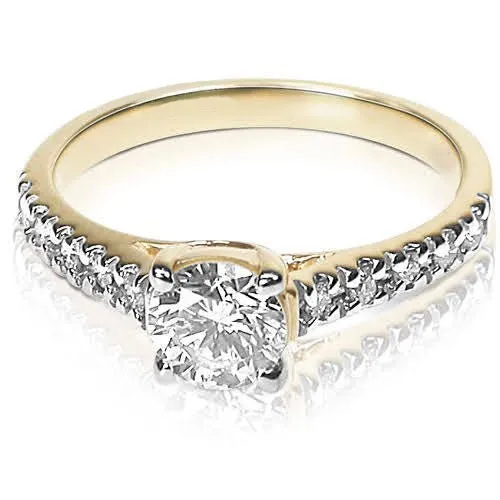 Prestige 1.05CT Round Cut Diamond Engagement Ring in 14KT Yellow Gold