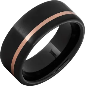 Pure Class – Black Diamond Ceramic Ring With Rose Gold Inlay