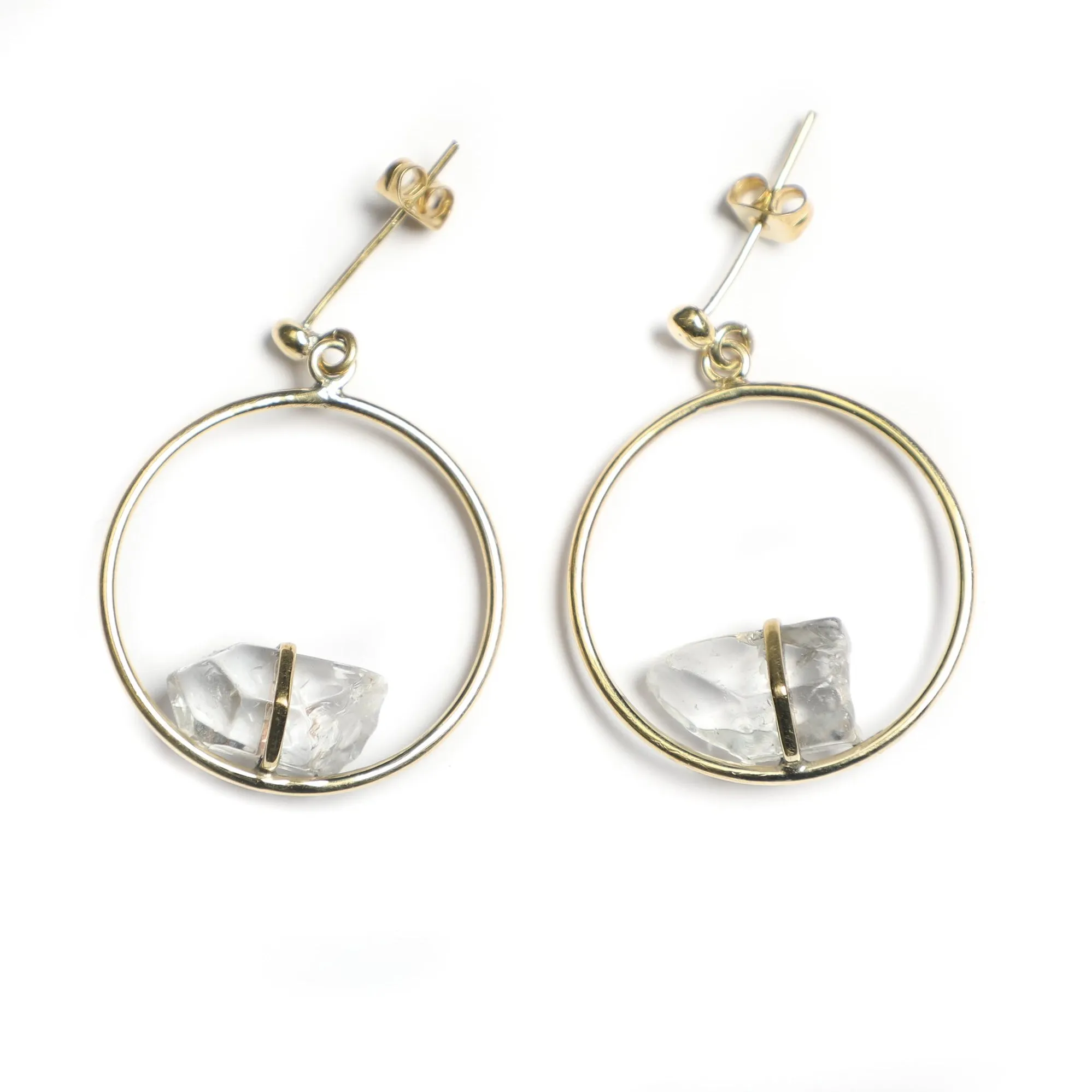 Quartz Crystal Circle Earrings: Ferelith