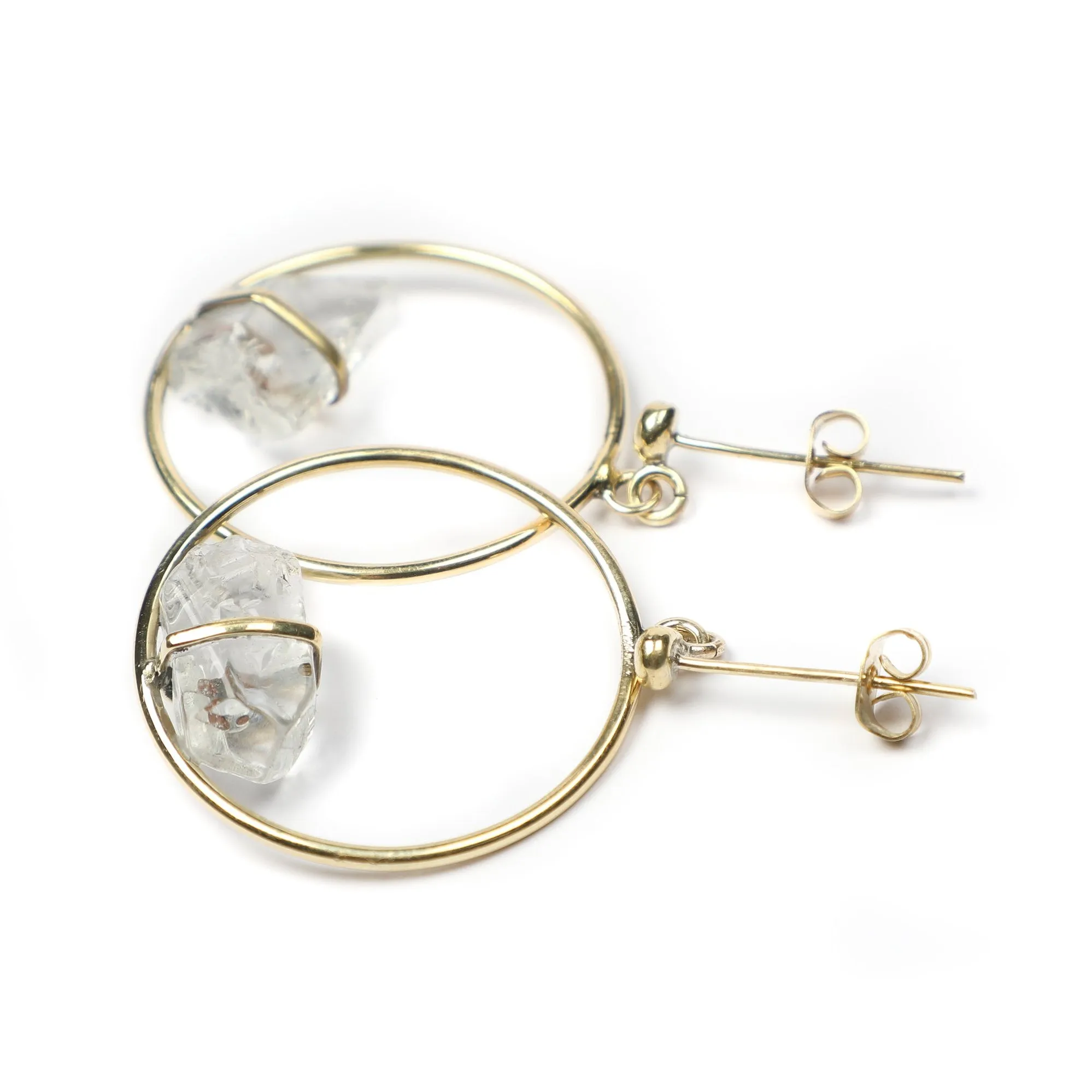 Quartz Crystal Circle Earrings: Ferelith