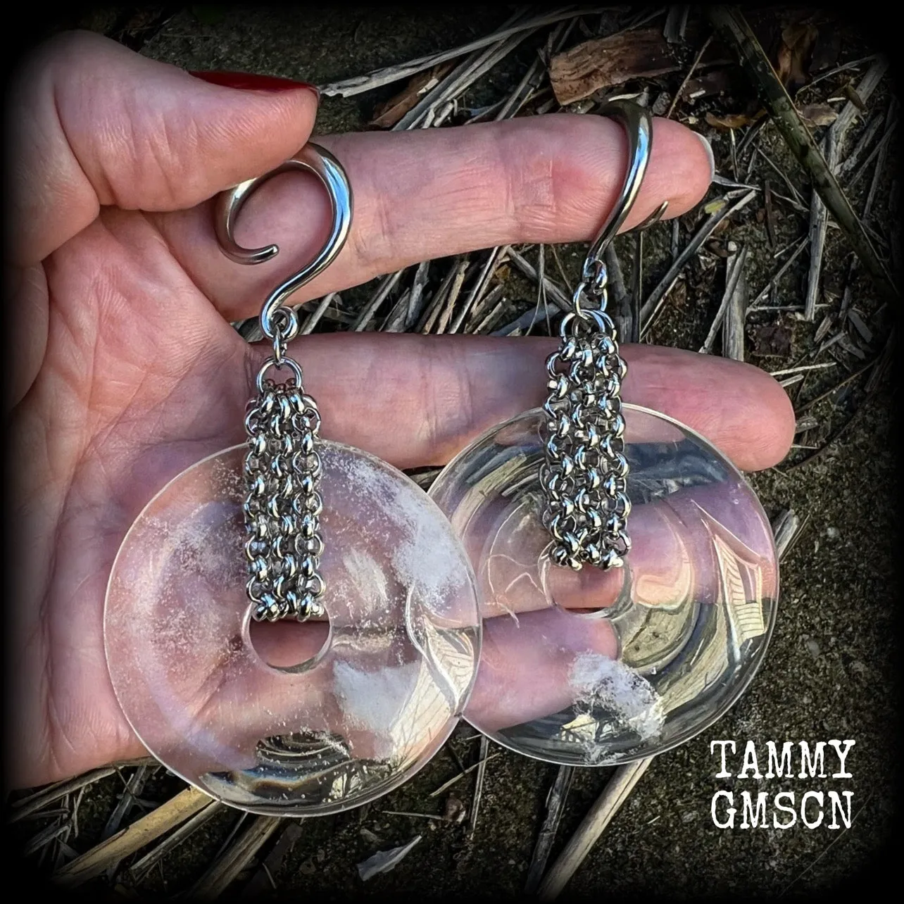 Quartz ear weights-Gauged earrings