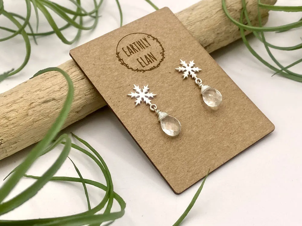 Quartz Snowflake Earrings