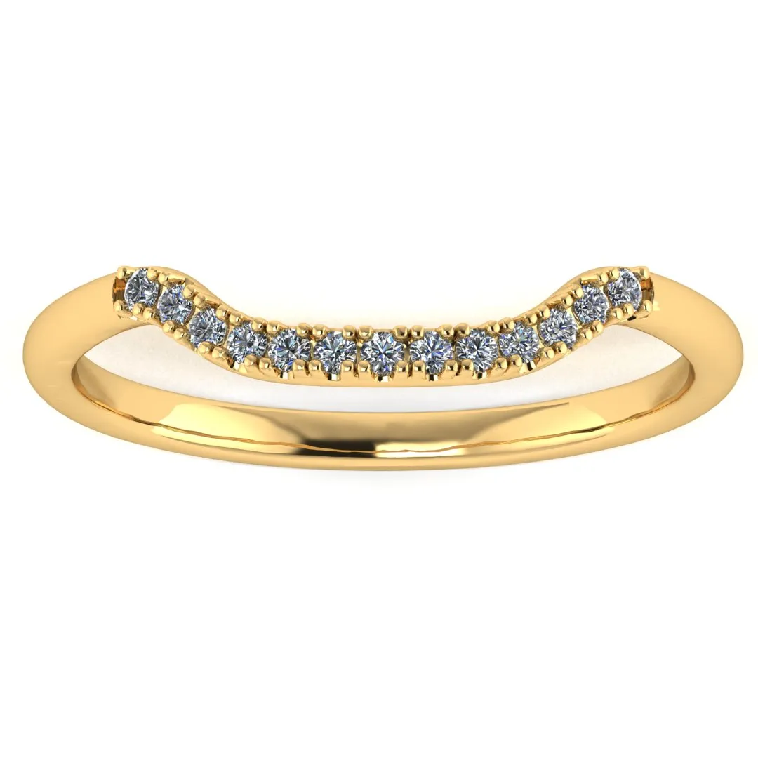 "Emery" 0.20ct Micro Set Diamond Subtly Shaped Eternity Ring ET33