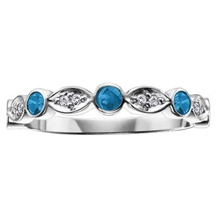 "SOPHIE" BLUE TOPAZ & DIAMOND BAND