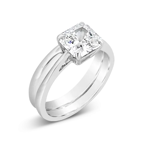 Radiant cut Diamond Wedding Ring Set