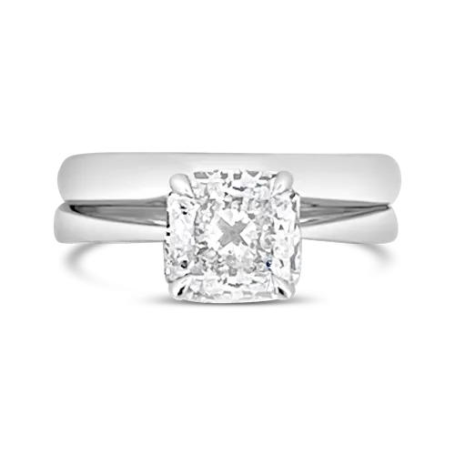 Radiant cut Diamond Wedding Ring Set