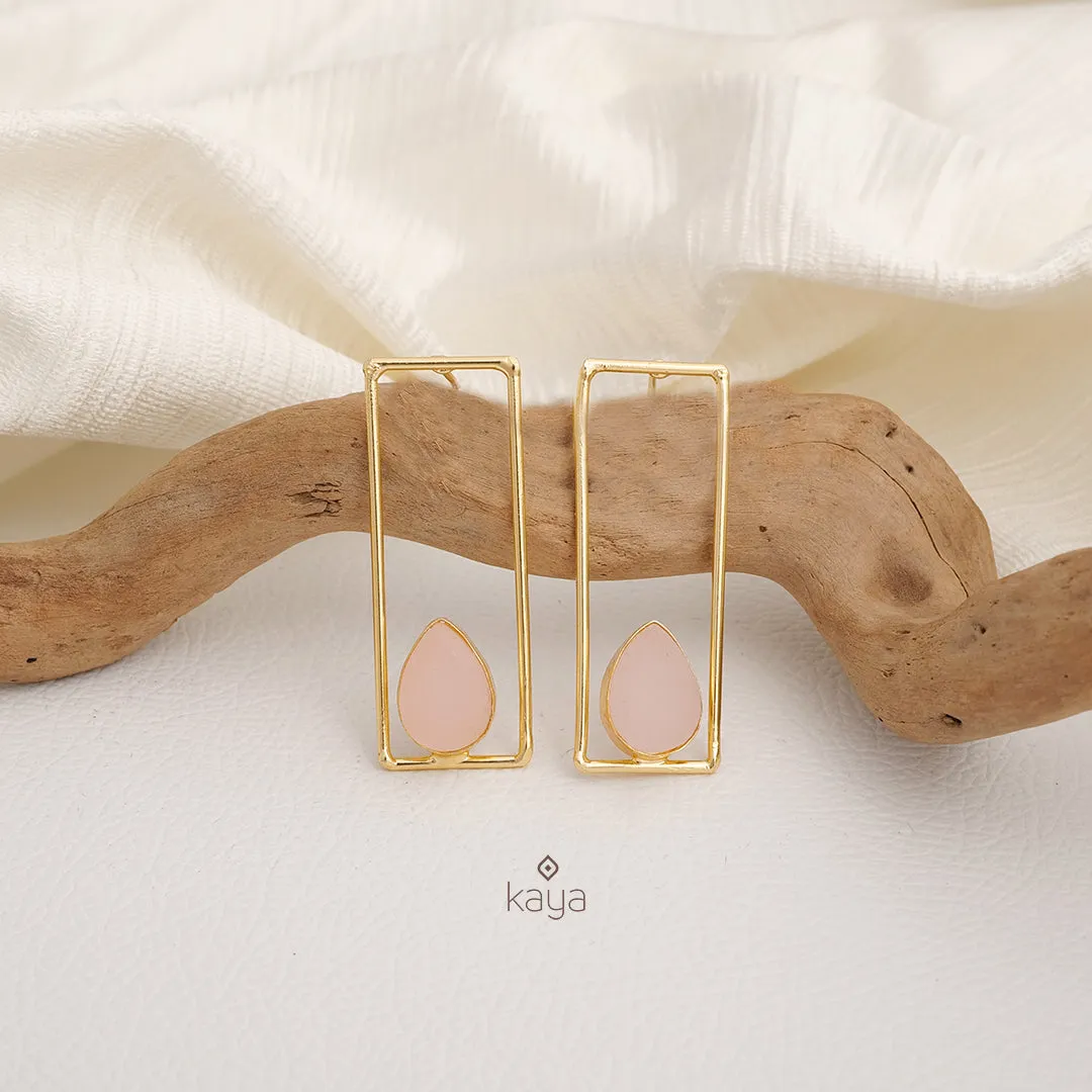 Rain Drop Natural Stone Earrings (color option) - KE100773