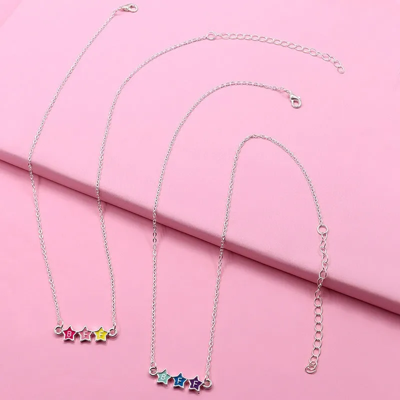 Rainbow Stars Necklaces 2 in 1