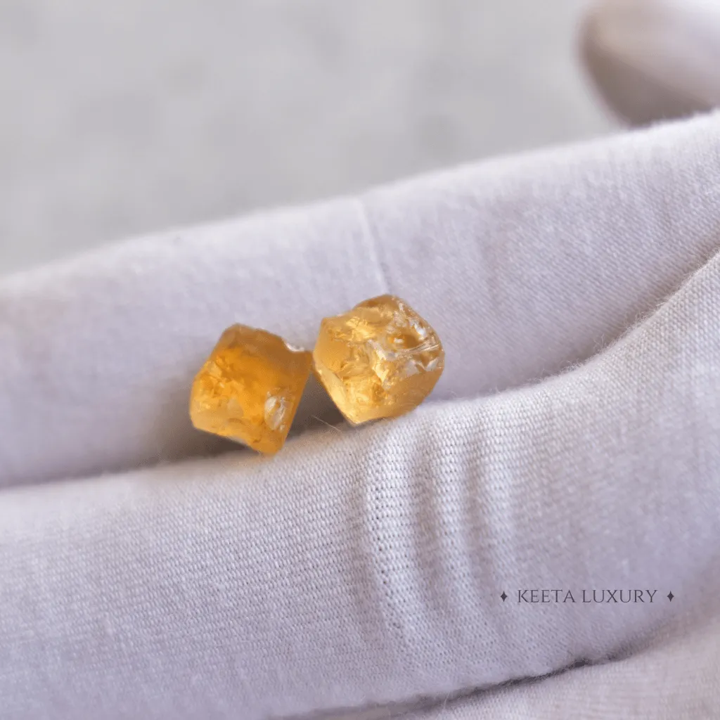 Raw - Citrine Studs