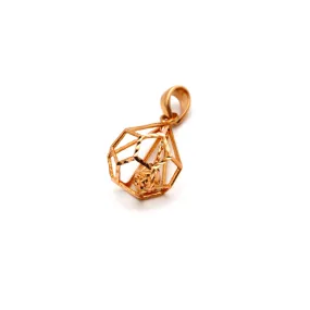 Real Gold Ball Cage Rose Gold Pendant 3001 P 1682