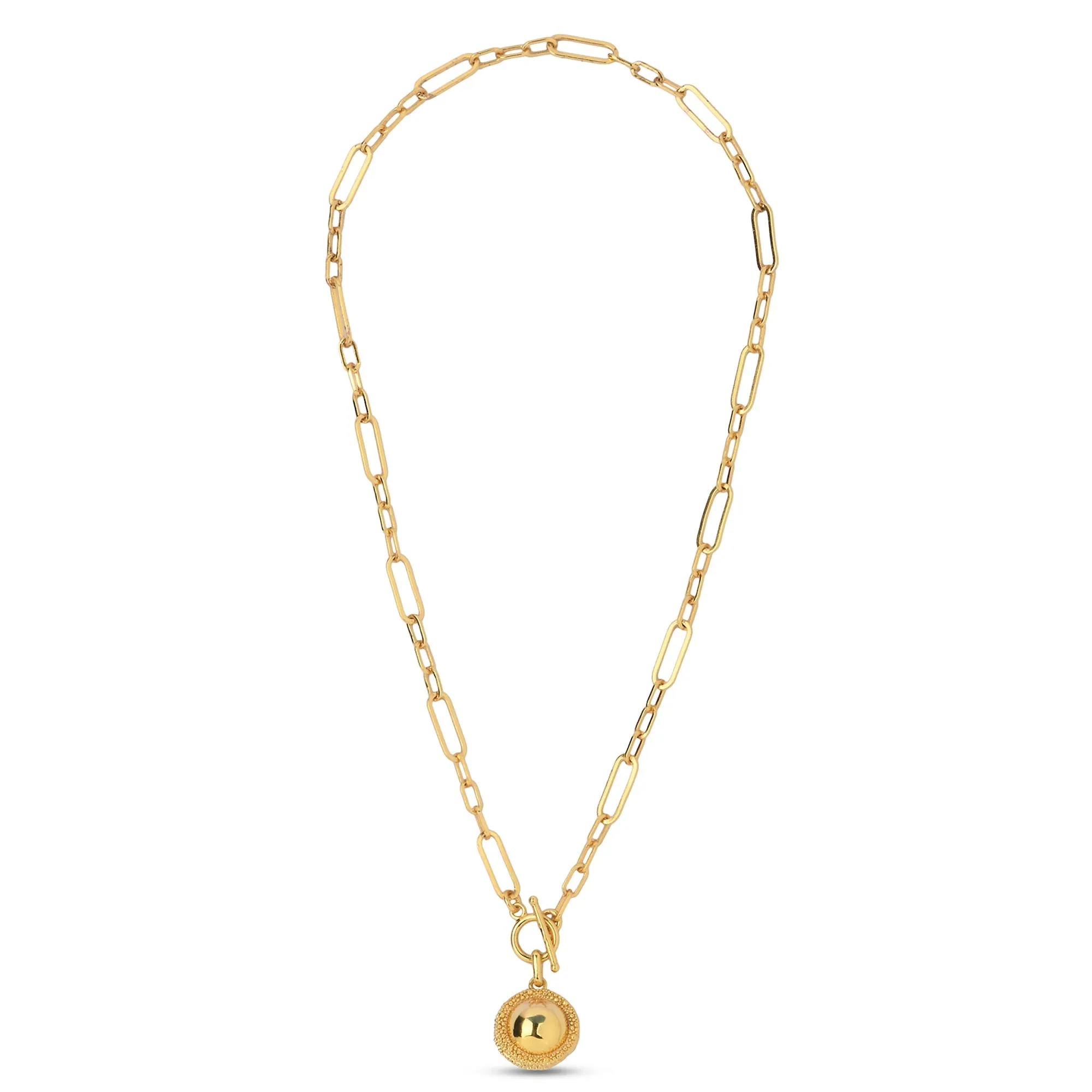 Real Gold Plated Z T-Bar Locket Trombone Chain