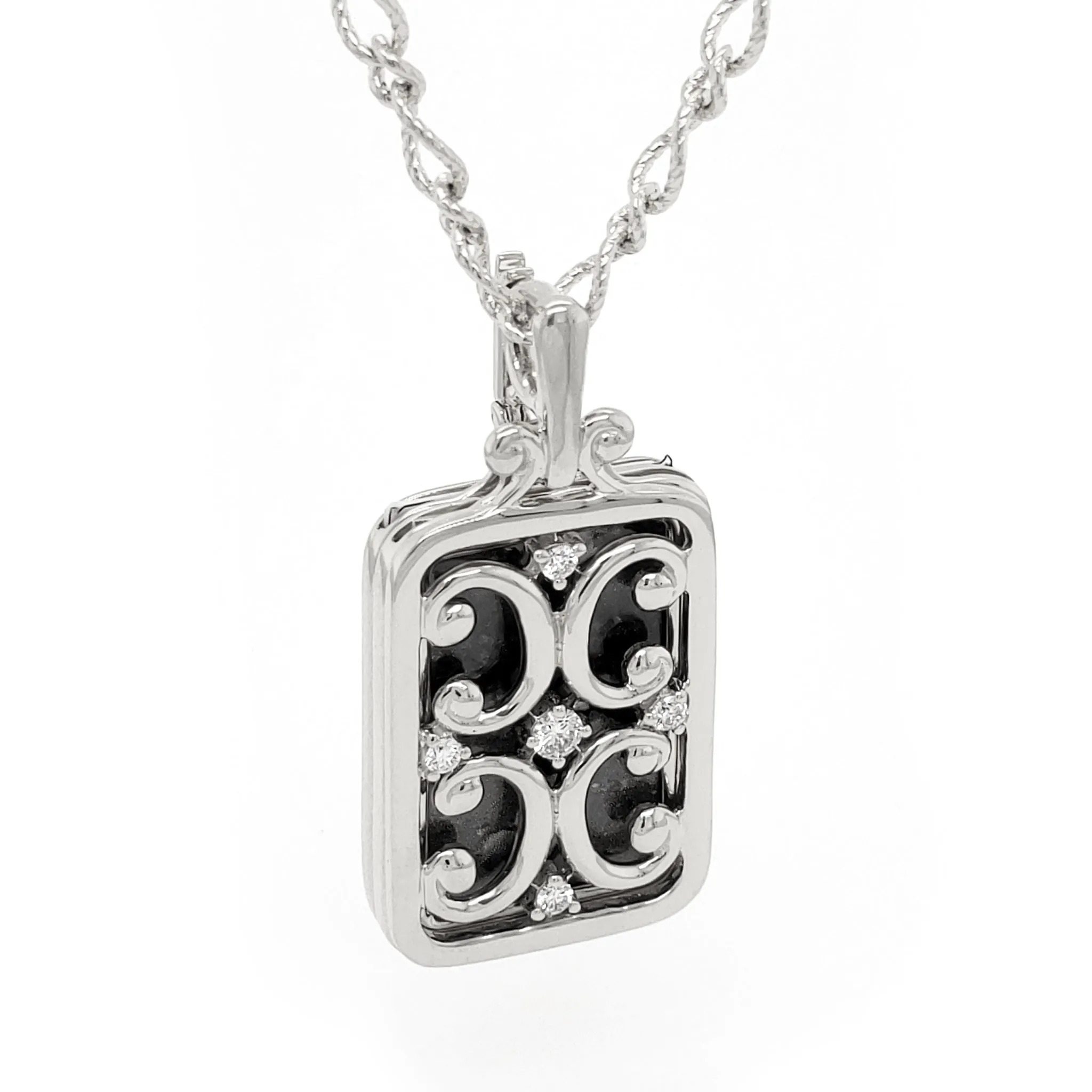 Rectangular Gate Locket with Sapphires