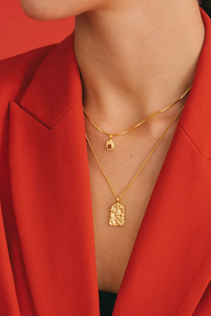 Red Planet Necklace Gold Plated