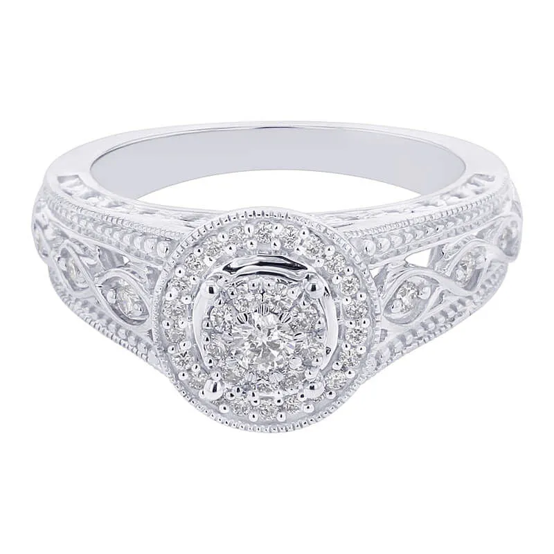 Regal Vintage Halo Ready for Love Diamond Bridal Set