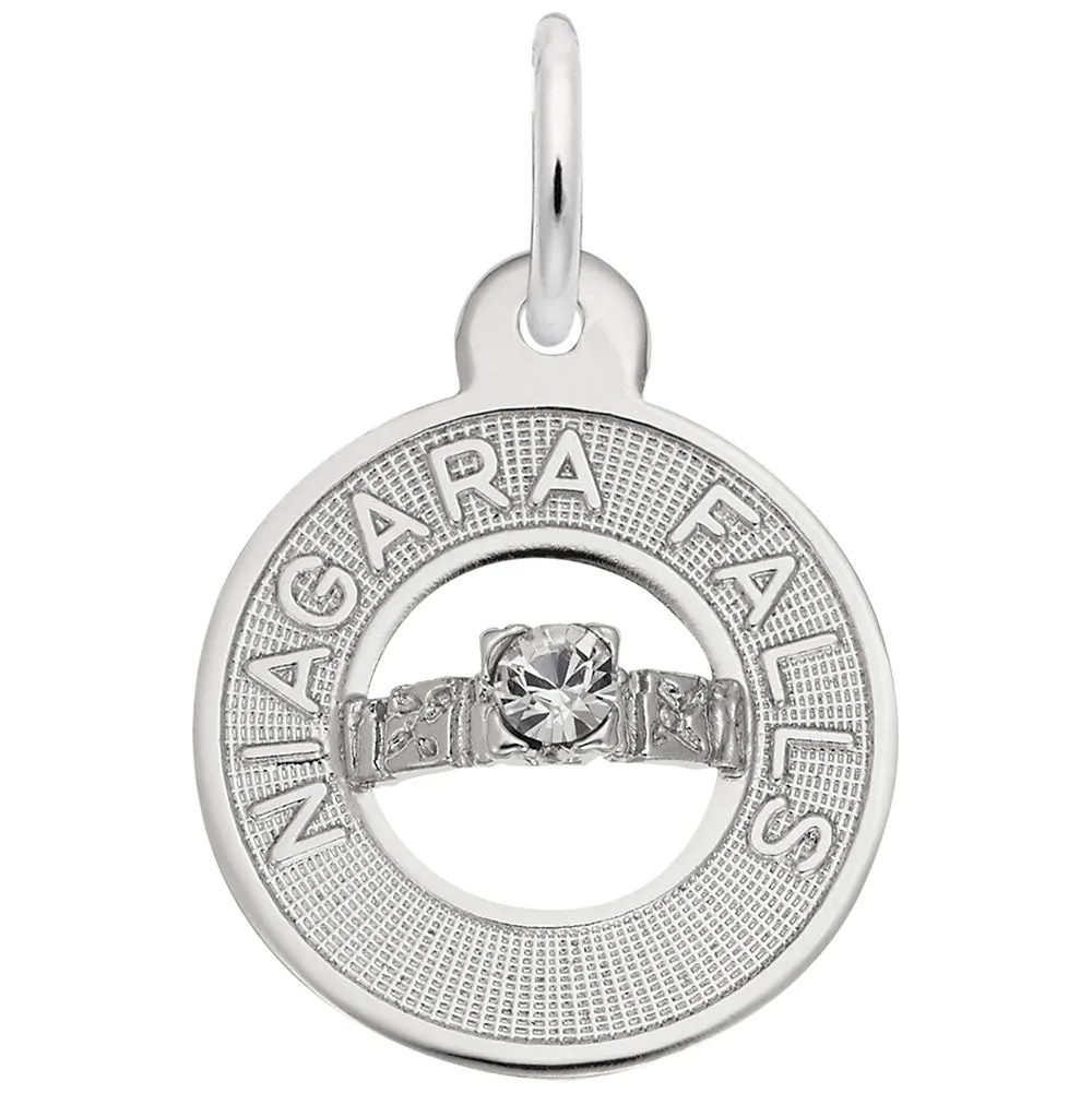 Rembrandt Charms - Niagara Falls Wedding Ring Charm - 8815