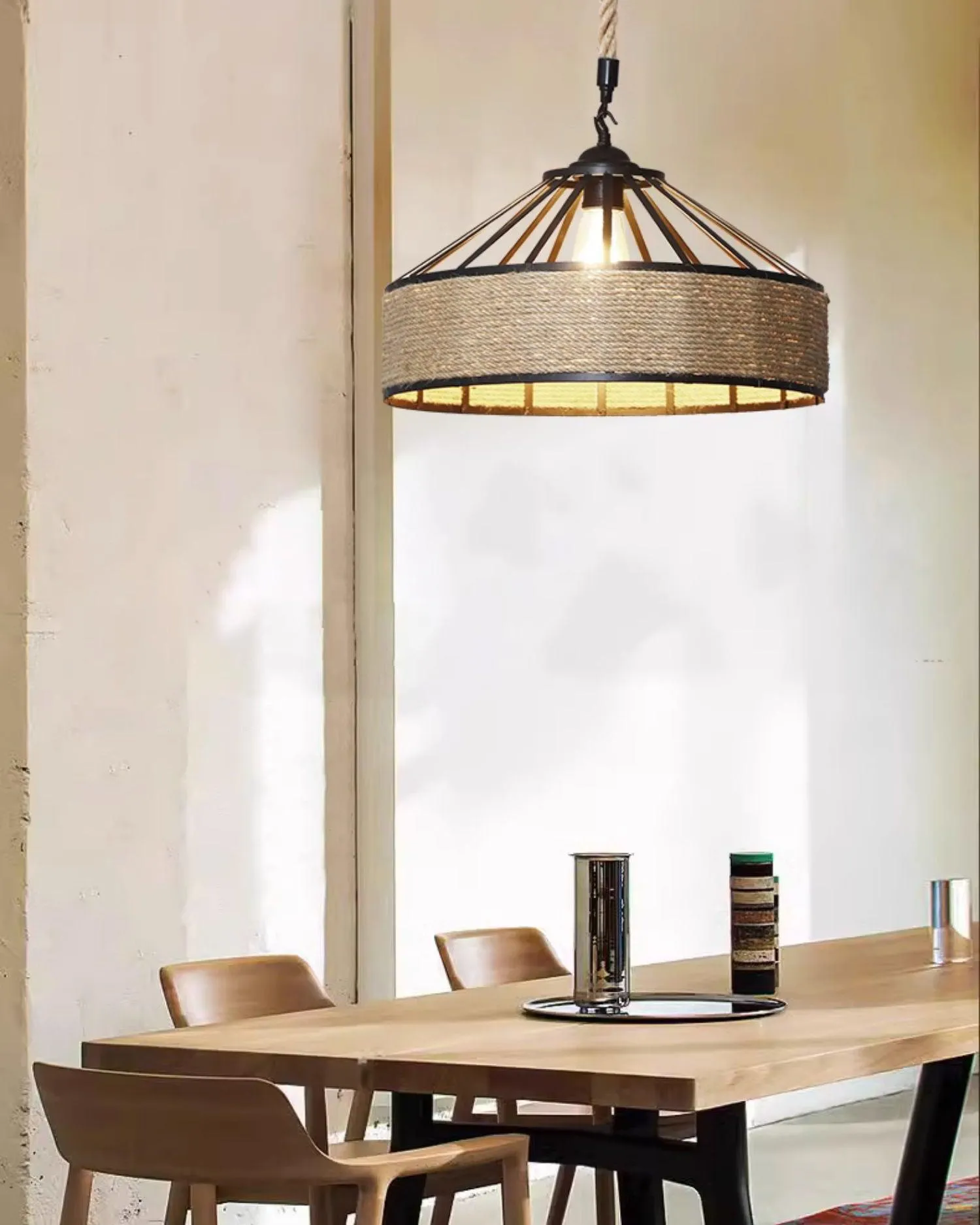 Retro Hemp Rope Exquisite Pendant Light