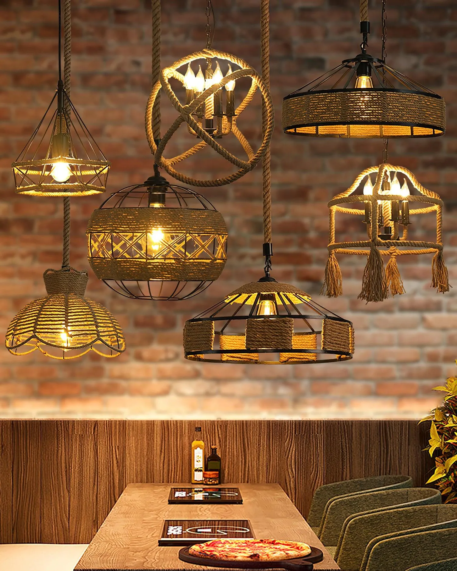 Retro Hemp Rope Exquisite Pendant Light