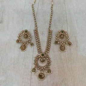 Reverse Ad Long Jumki And Necklace Set