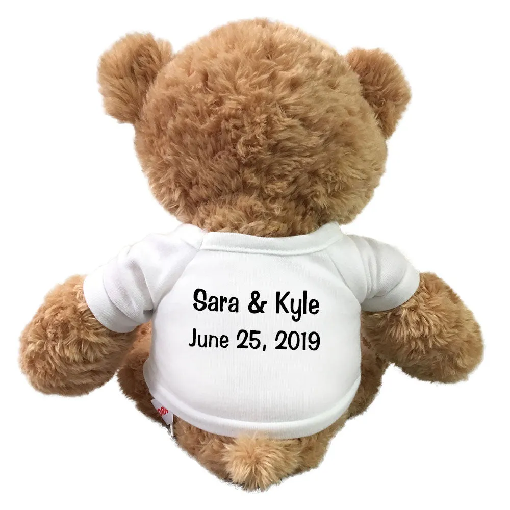 Ring Bearer Teddy Bear -  Personalized 13" Bonny Bear - Tan