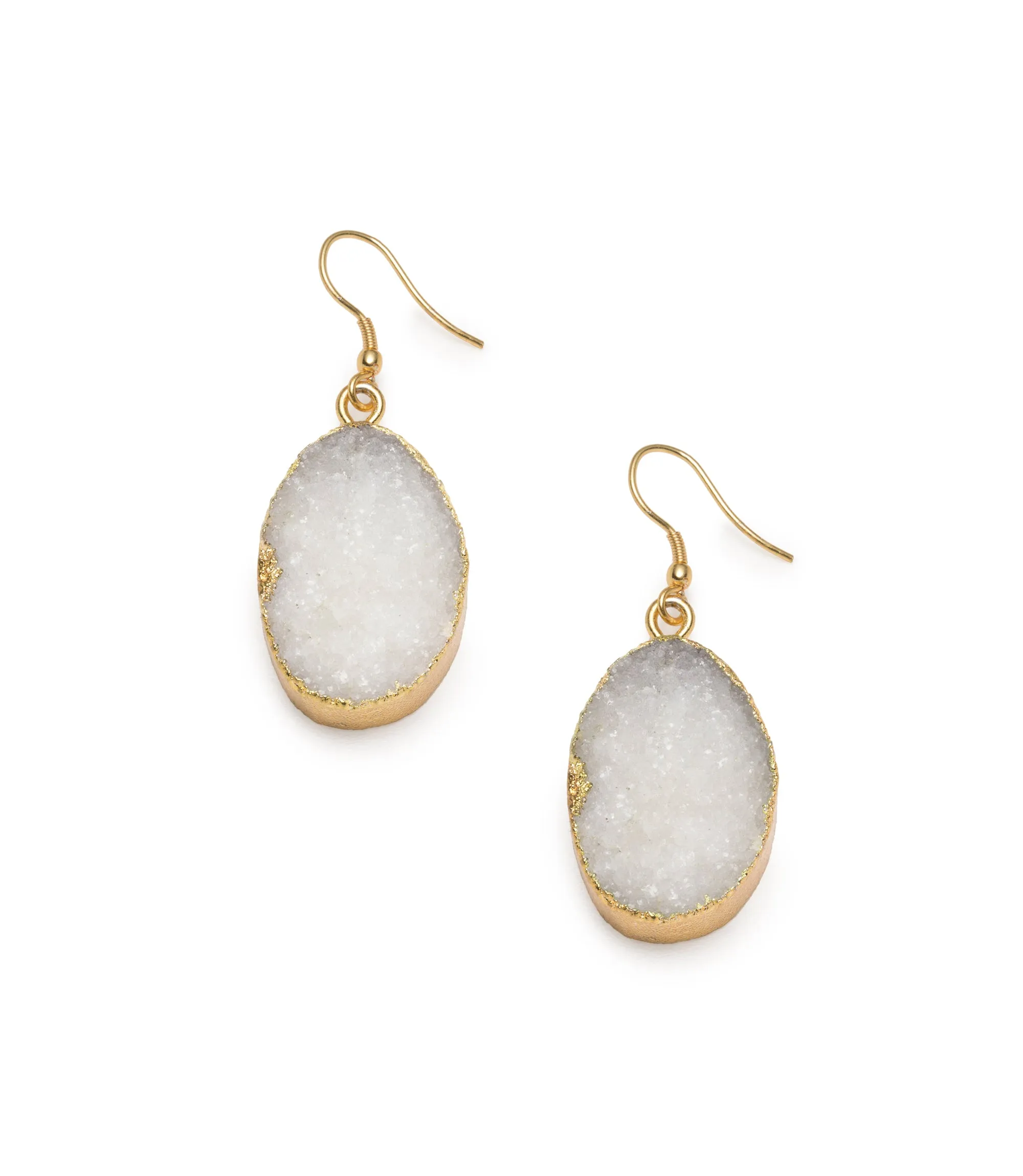 Rishima Druzy Drop Earrings White