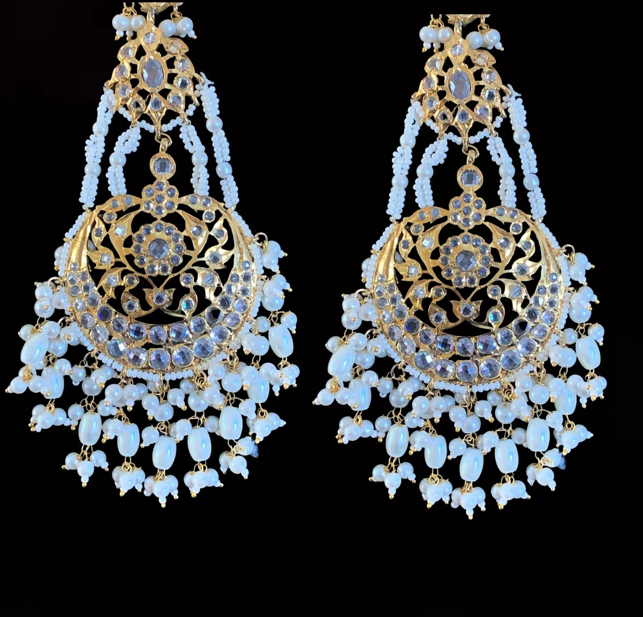 Romana pearls statement jhoomar earrings (SHIPS IN 4 WEEKS  )