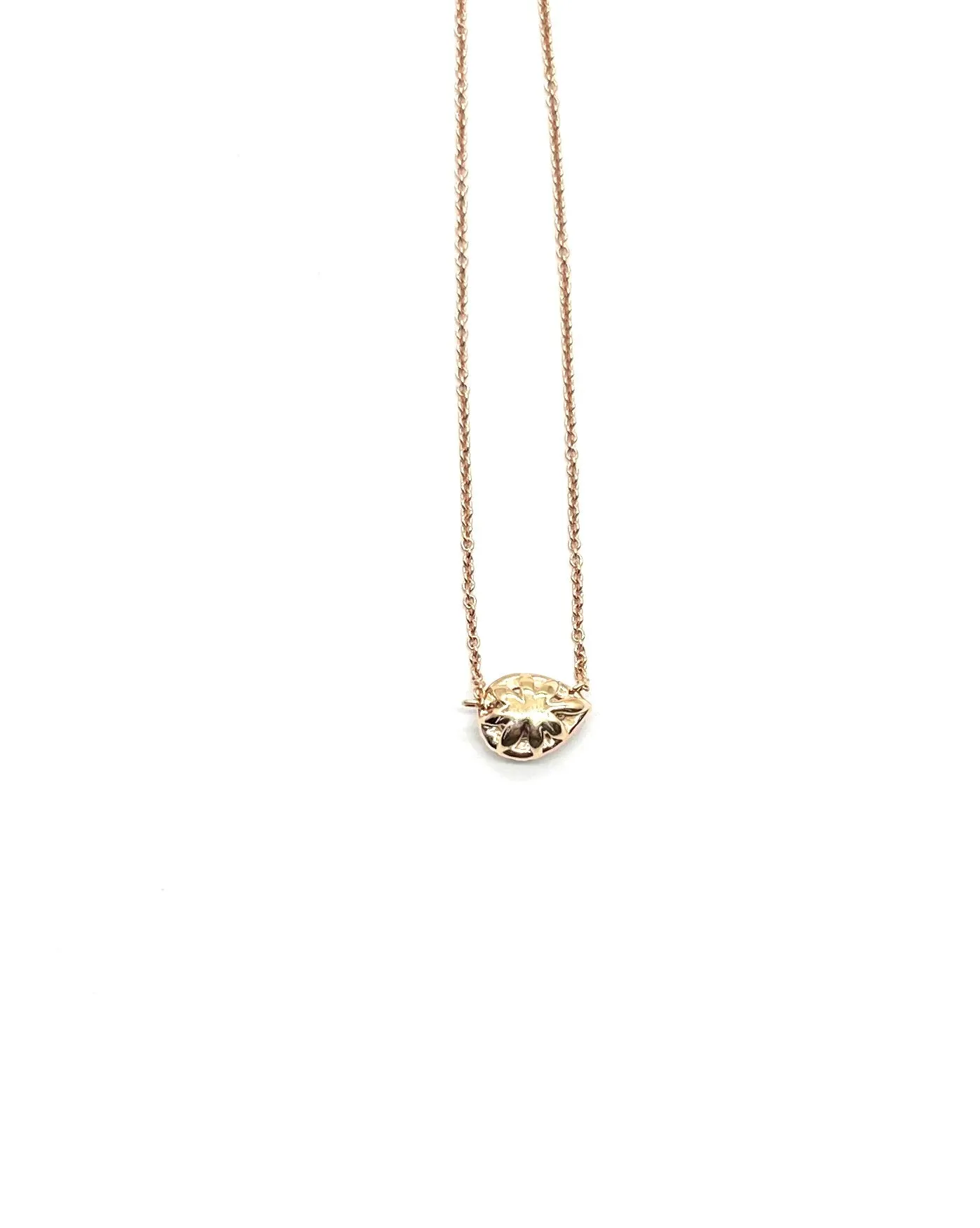 Rose Gold Pear Diamond Halo Station Necklace