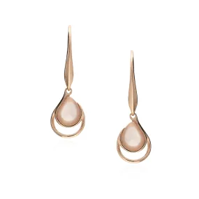 Rose Gold Rose Quartz Tear Drop Earrings