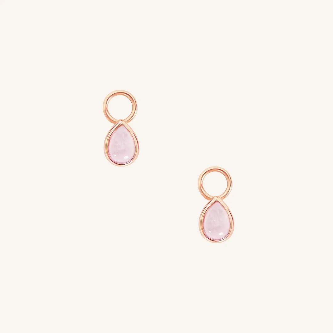 Rose Quartz Trove Hoop Charm (Set of 2)