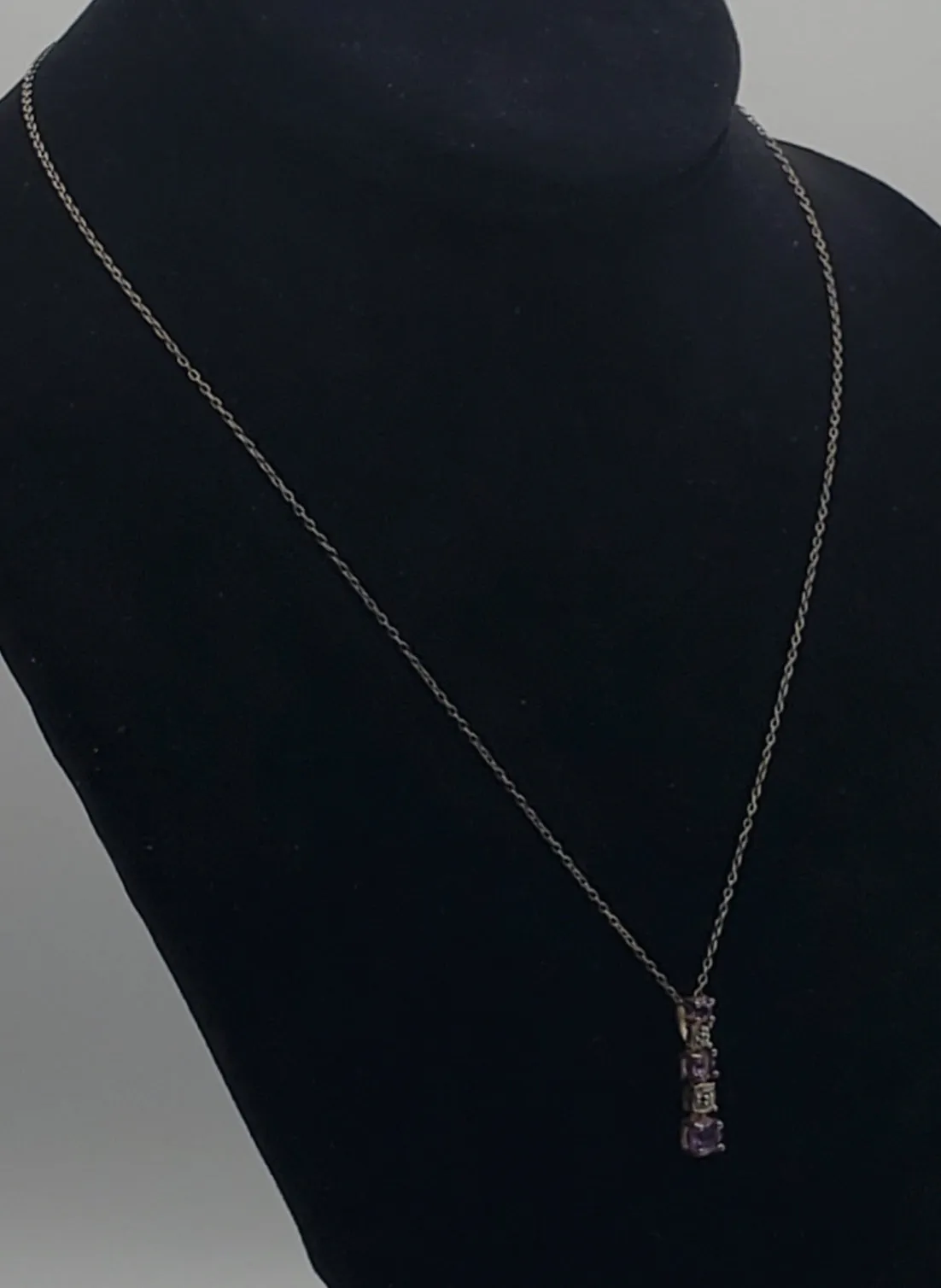 Ross-Simons - Amethyst and Diamond Gold Tone Sterling Silver Pendant on Chain Necklace - 18"