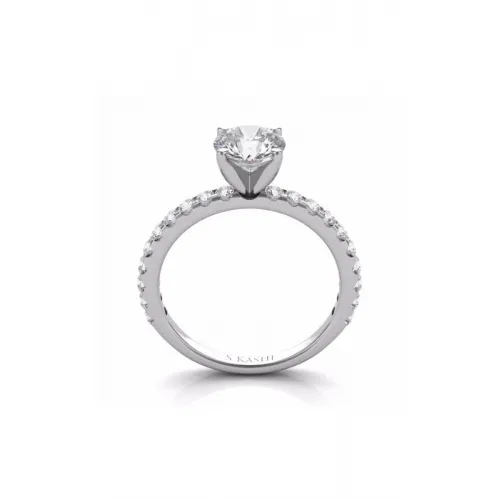 S Kashi & Sons Side Stone - Prong Set Engagement Ring EN7581WG