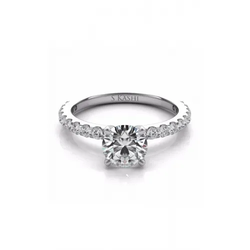 S Kashi & Sons Side Stone - Prong Set Engagement Ring EN7581WG