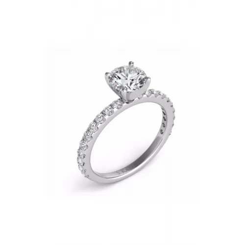 S Kashi & Sons Side Stone - Prong Set Engagement Ring EN7581WG